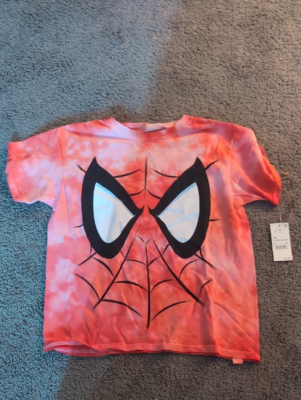 NWT Marvel Pink and White Tie-Dye Graphic Tee
